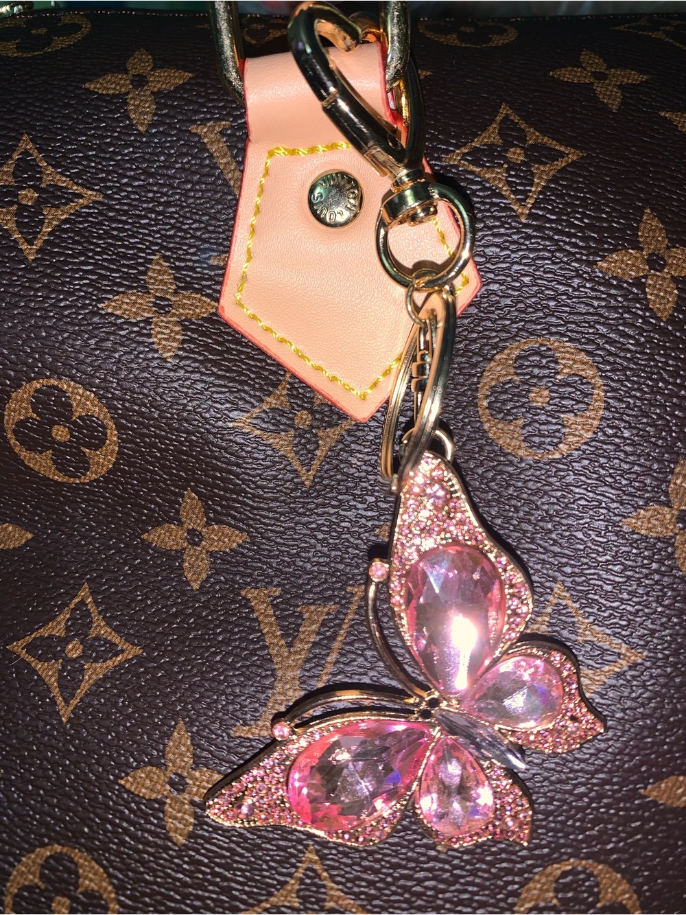 Crystal Butterfly purse/bag purse charm keychain